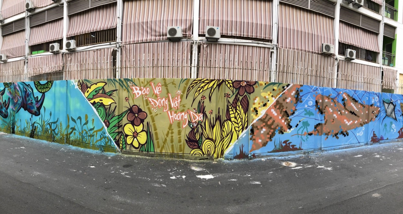 Phân tích hai thứ tự dùng đầu sịt trên bức vẽ Graffiti của nghệ sĩ Ties trong dự án “Bảo vệ đa dạng sinh học”