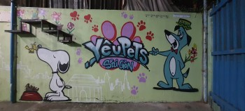 Nhìn lại một số bức Graffiti thể thiện tấm lòng của các tay vẽ, với một điểm nuôi chó mèo thiện nguyện tại Thủ Đức