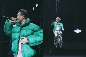 Rap Việt mặc gì trong sự kiện Heineken Silver Music Party tại Nha Trang vừa qua? - Sắc xanh ngập tràn sân khấu, Gonzo "cưỡi" cả xe đạp